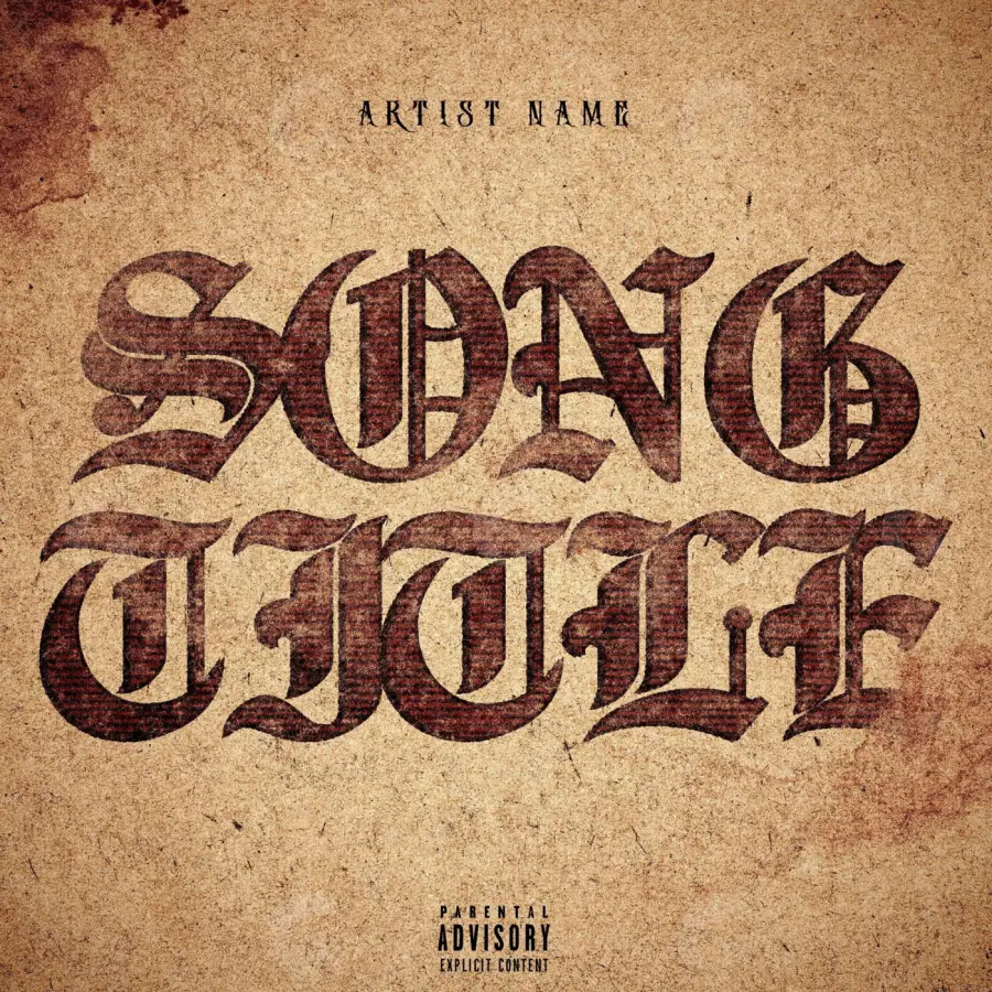 Arte de portada musical «Orange Lettering»: tipografía; color naranja