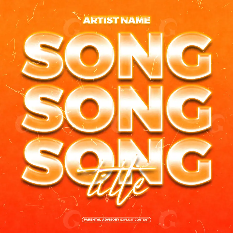 Music cover artwork “Orange Lettering”: lettering, orange tones