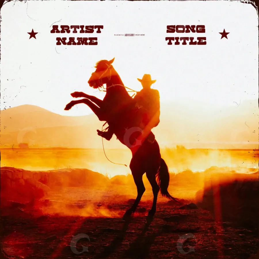Music cover artwork “Orange Man”: man and horse, orange tones