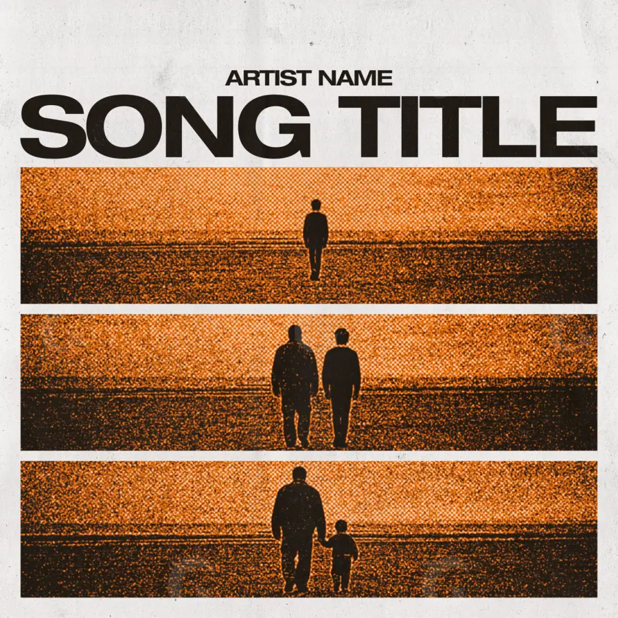 Album cover art “Orange Man”: man and child, orange tones