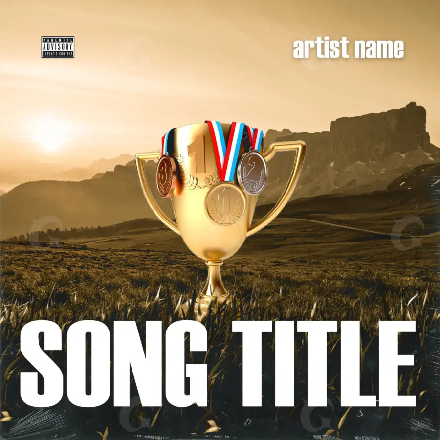 Album cover art “Orange Mountain”: mountain and sun, orange tones