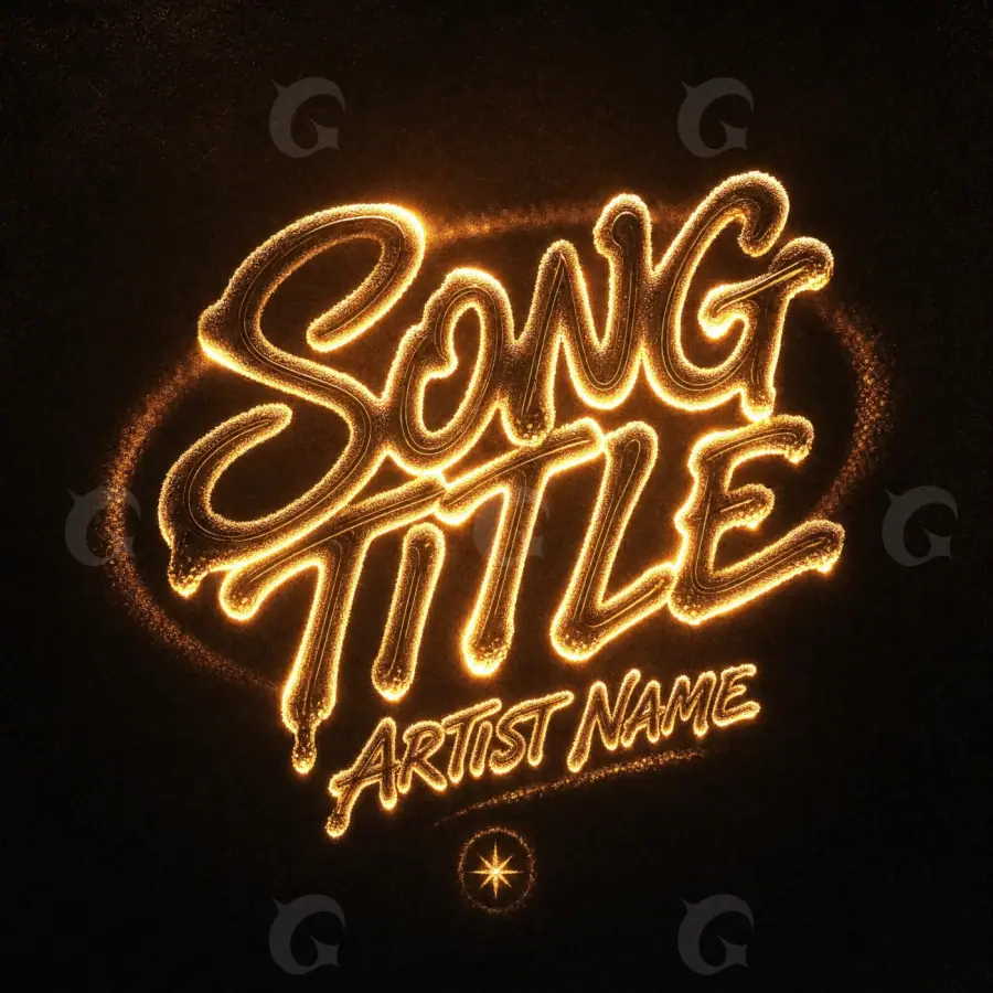 Arte de portada musical «Orange Neon»: neón y estrella; color naranja
