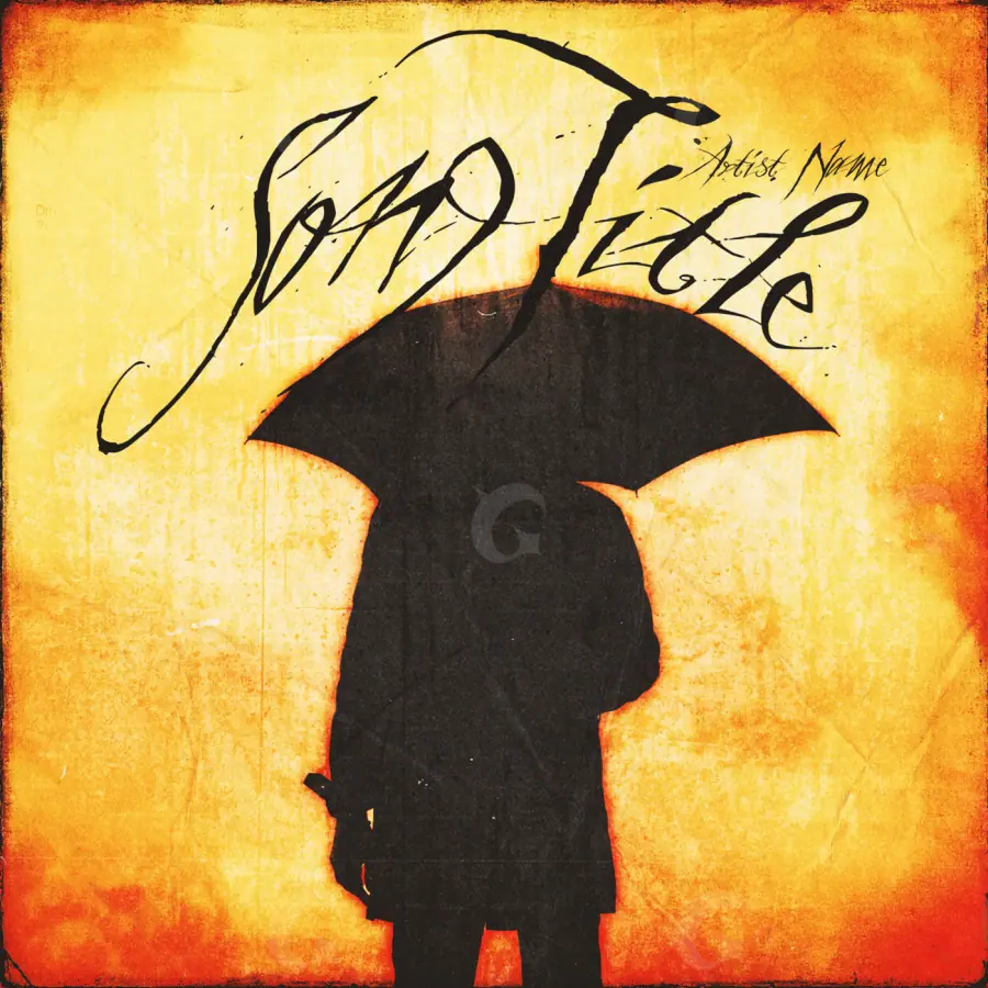 Album cover art “Orange Silhouette”: silhouette and hand, orange tones