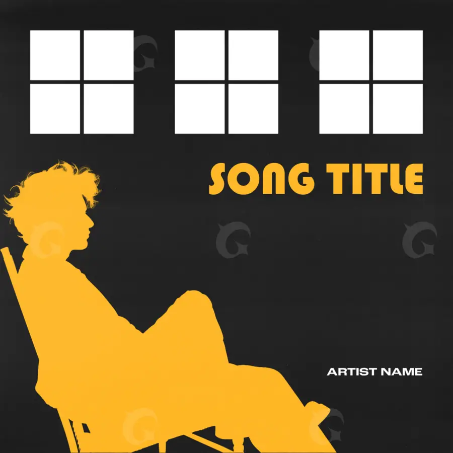 Premade cover art “Orange Silhouette”: silhouette and window, orange tones