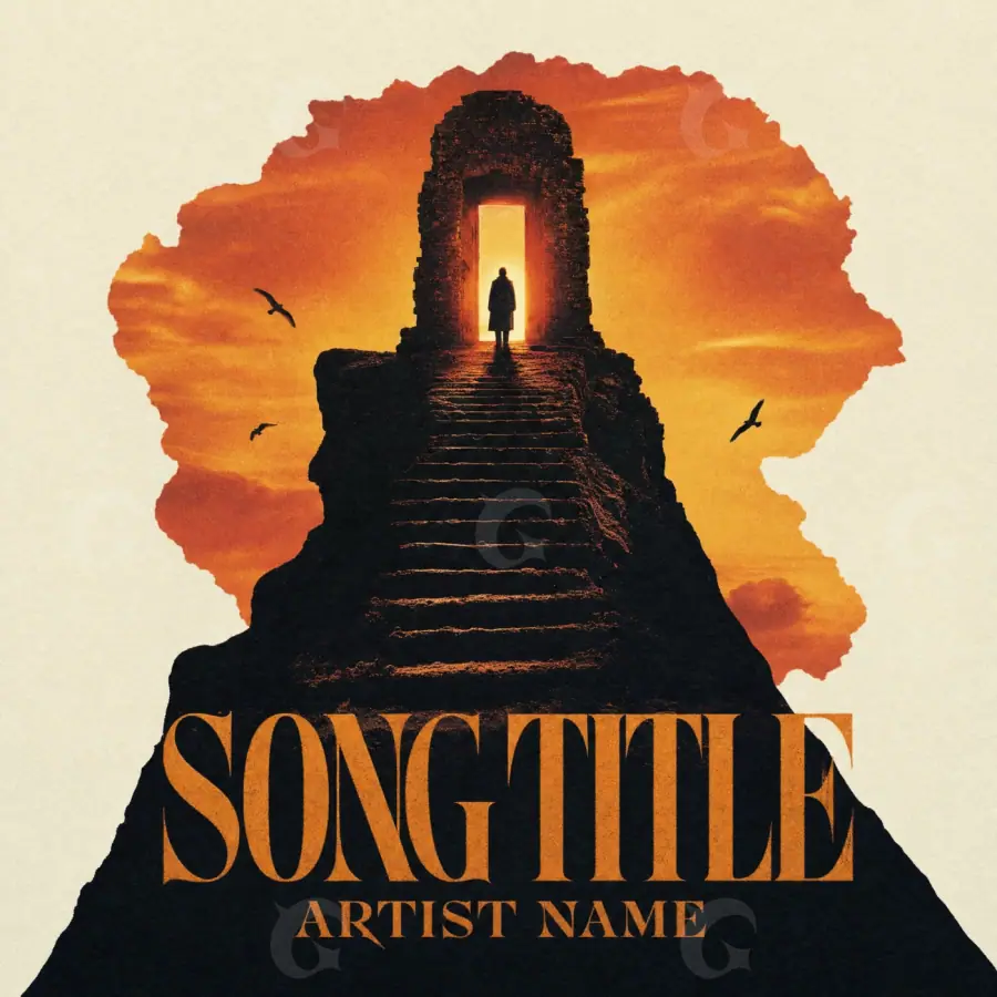 Music cover artwork “Orange Silhouette”: silhouette and bird, orange tones
