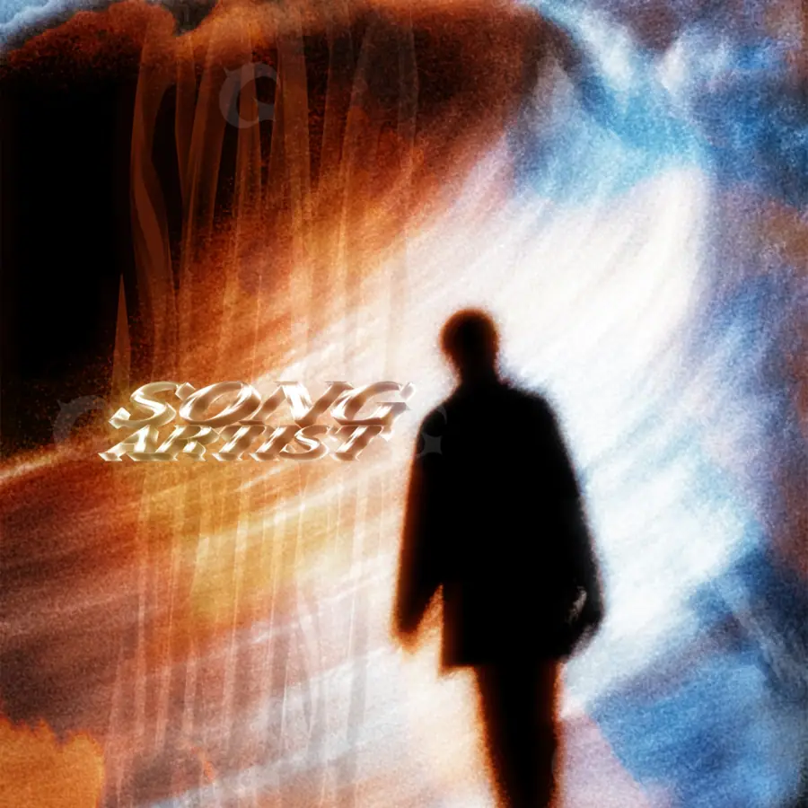 Arte de portada musical «Orange Silhouette»: silueta y hombre; color naranja