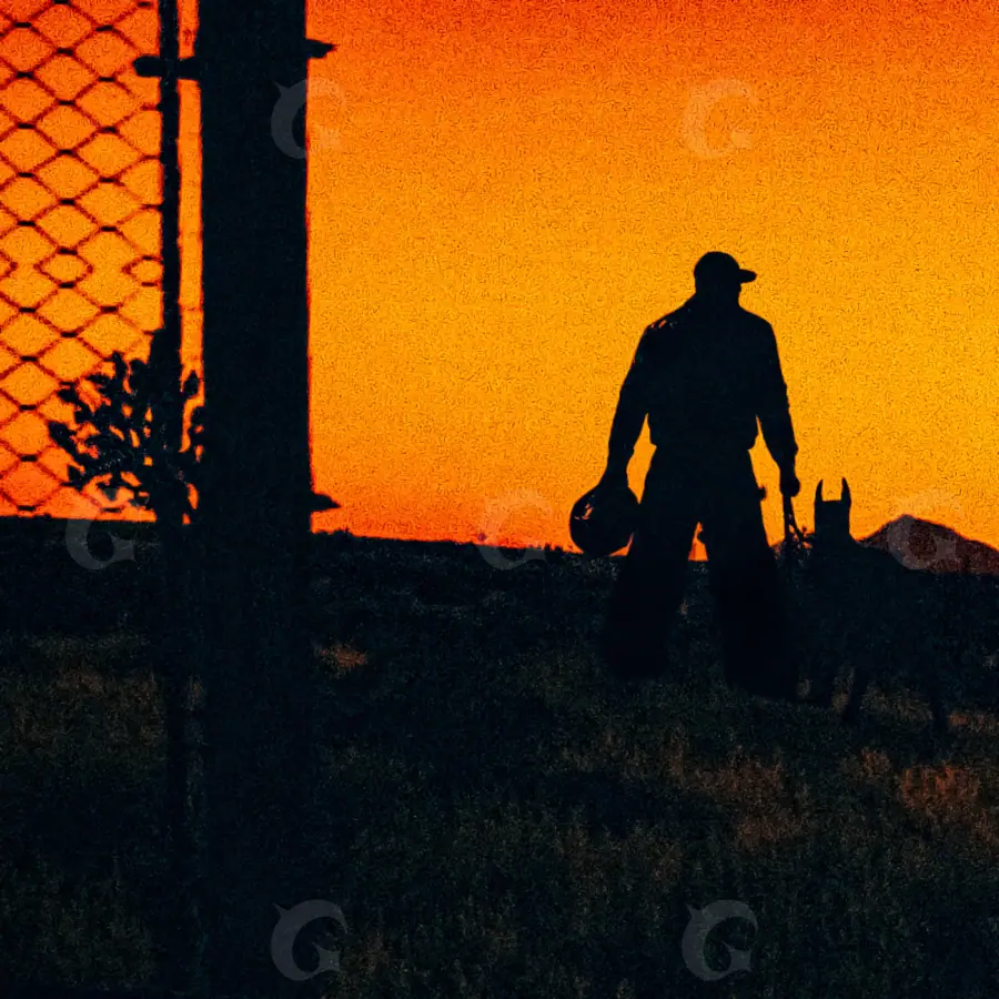 Обложка для песни «Orange Silhouette»: силуэт и парень; палитра — оранжевая