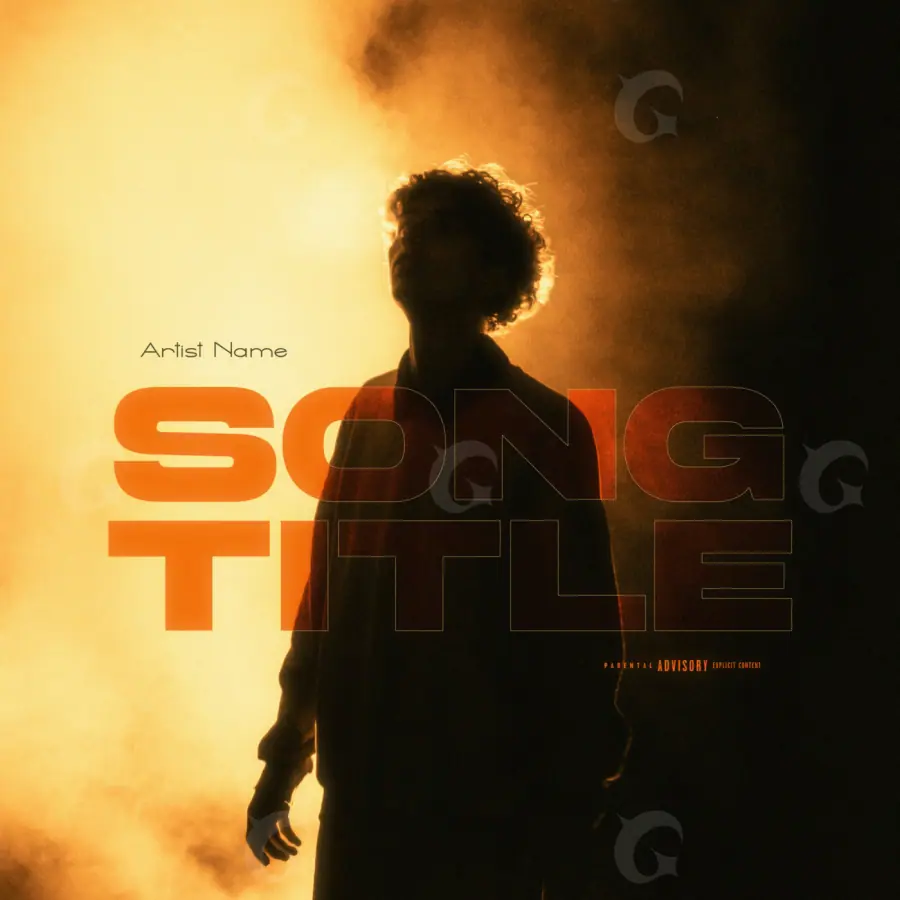 Обложка для альбома «Orange Silhouette»: силуэт и дым; палитра — оранжевая