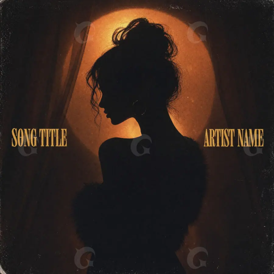 Album cover art “Orange Silhouette”: silhouette and woman, orange tones