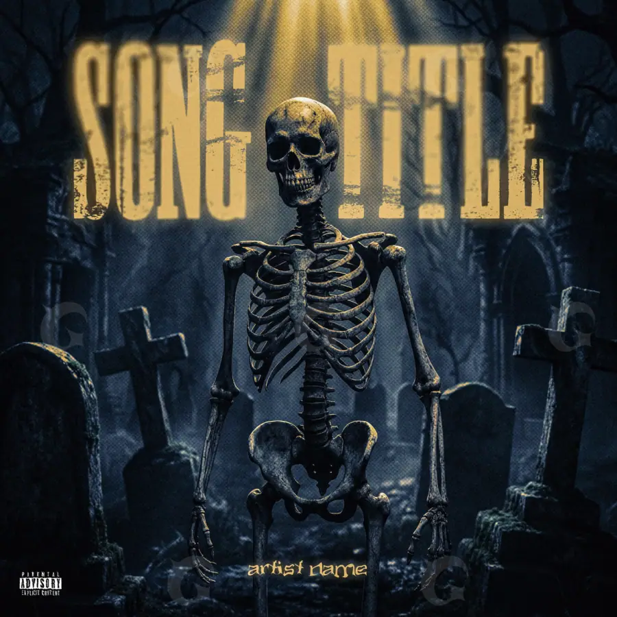 Album cover art “Orange Skeleton”: skeleton, orange tones