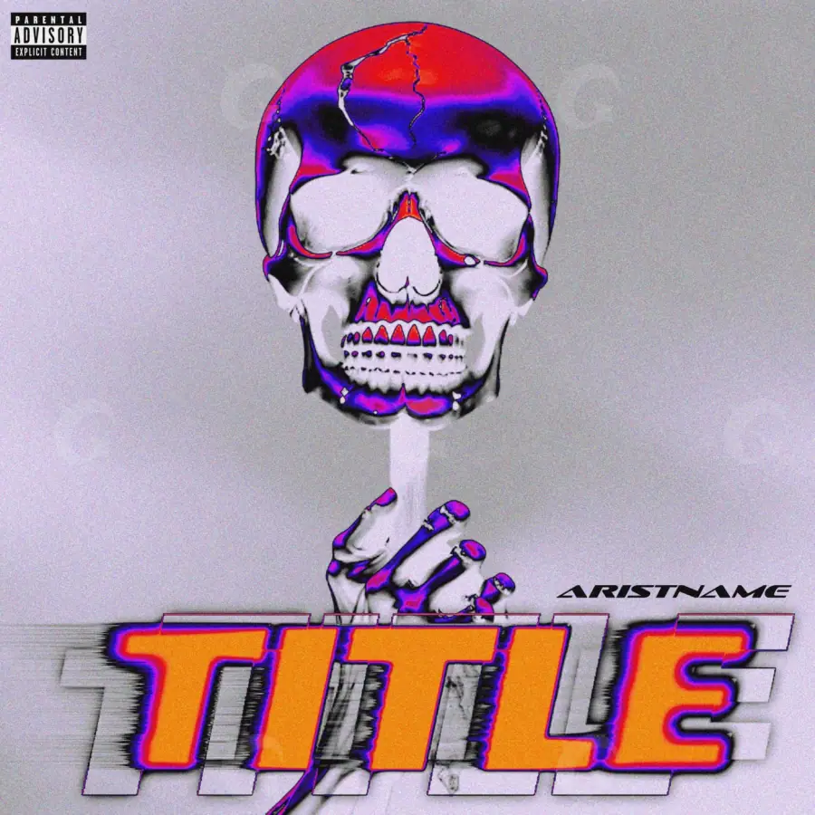 Portada prediseñada «Orange Skull»: calavera y ojos; color naranja