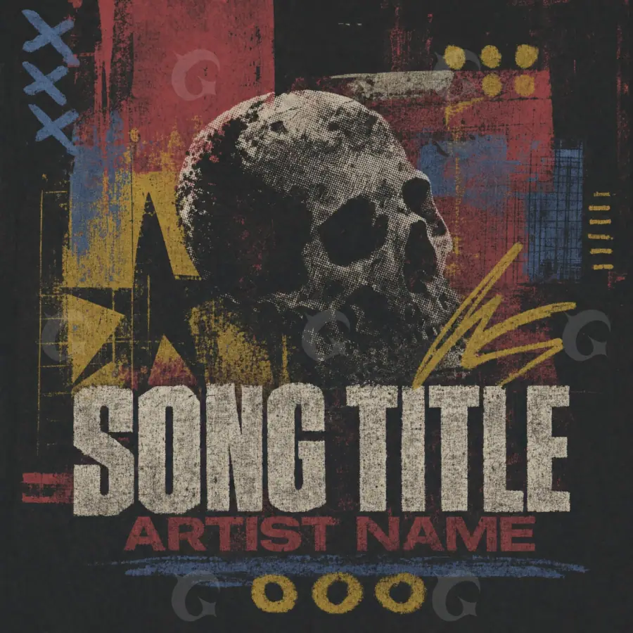 Portada para canción «Orange Skull»: calavera; color naranja
