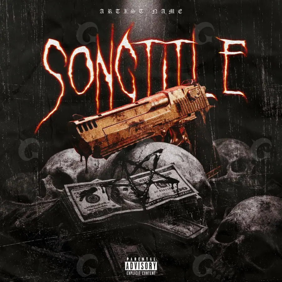 Album cover art “Orange Skull”: skull, orange tones