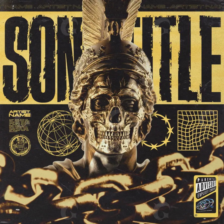Music cover artwork “Orange Skull”: skull and star, orange tones