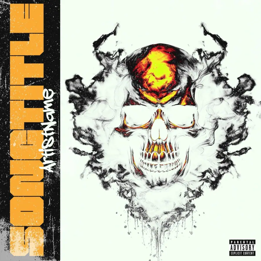Готовая обложка для трека «Orange Skull»: череп; палитра — оранжевая