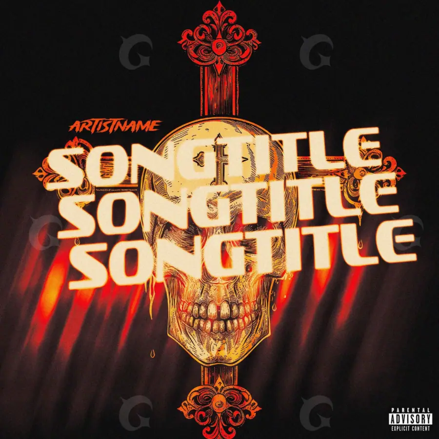 Music cover artwork “Orange Skull”: skull, orange tones
