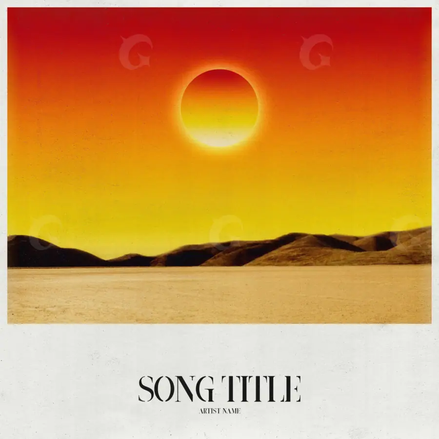 Обложка для альбома «Orange Sun»: солнце и круг; палитра — оранжевая