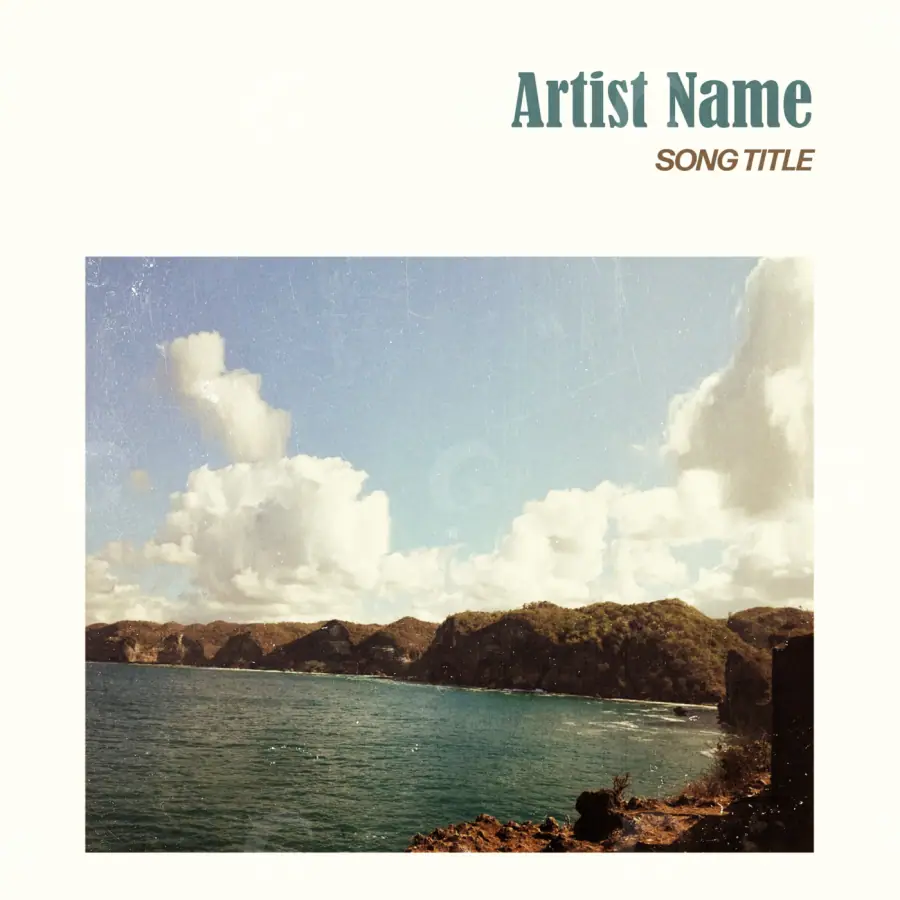 Arte de portada musical «Orange Water»: agua y nube; color naranja