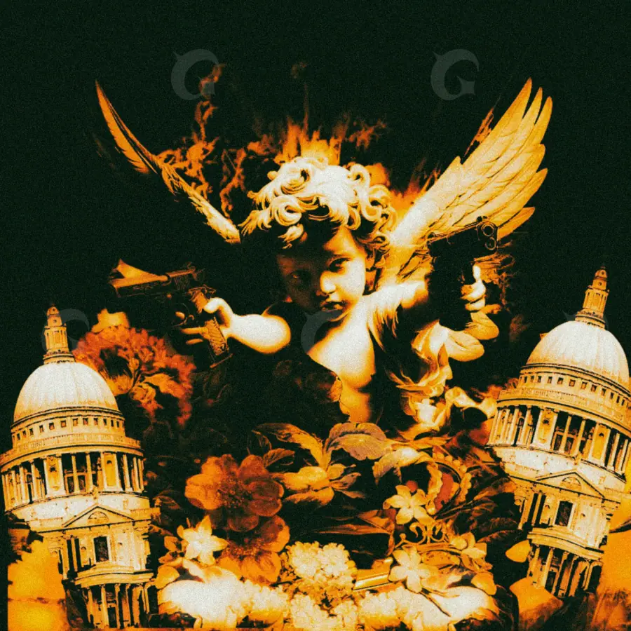 Portada para canción «Orange Woman»: mujer y edificio; color naranja