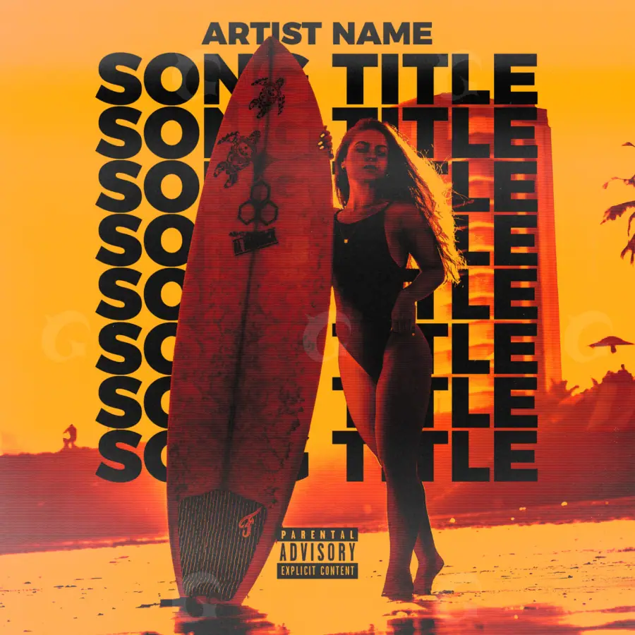 Album cover art “Orange Woman”: woman and sun, orange tones