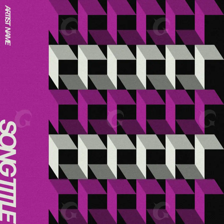 Portada para canción «Pink Abstract»: abstracción y tipografía; color rosa