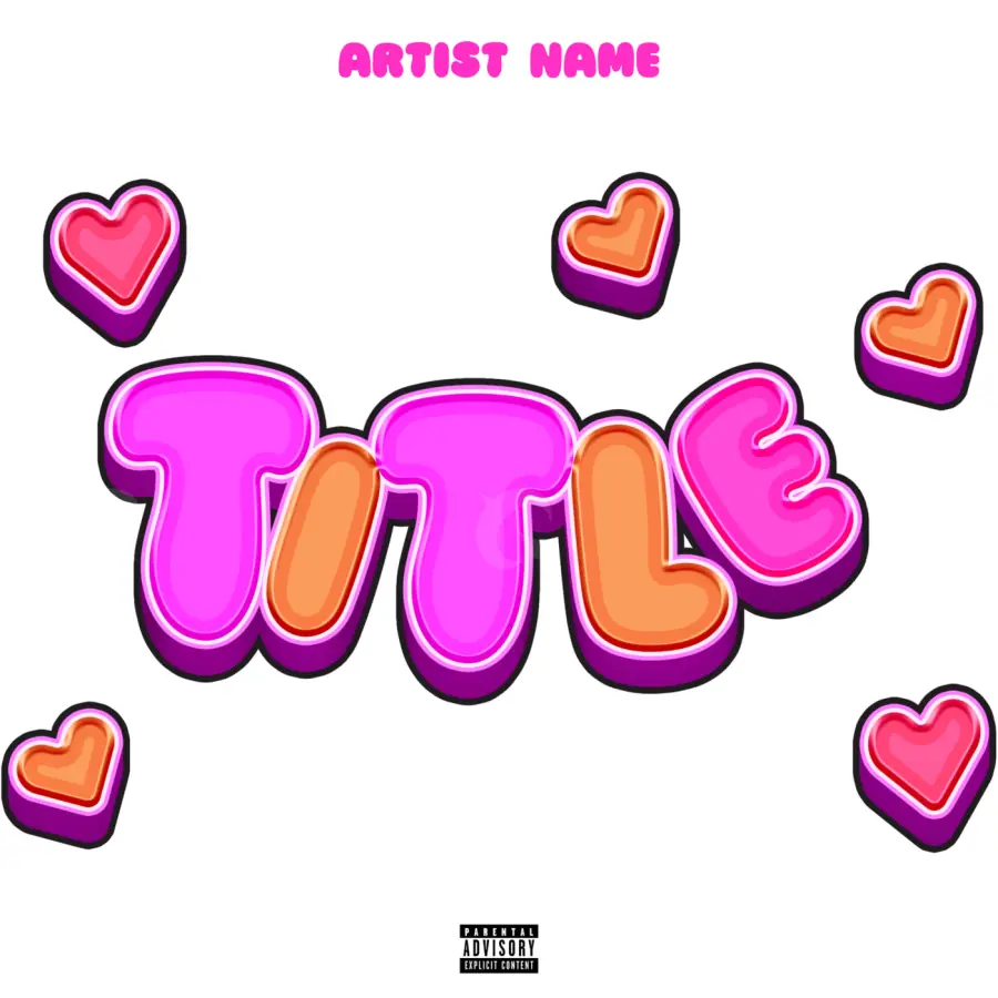 Music cover artwork “Pink Abstract”: abstract and lettering, pink tones
