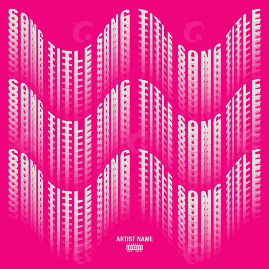 Готовая обложка для трека «Pink Abstract»: абстракция и типографика; палитра — розовая