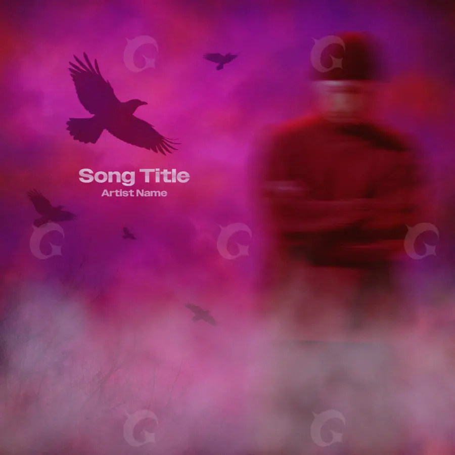 Готовая обложка для трека «Pink Bird»: птица; палитра — розовая