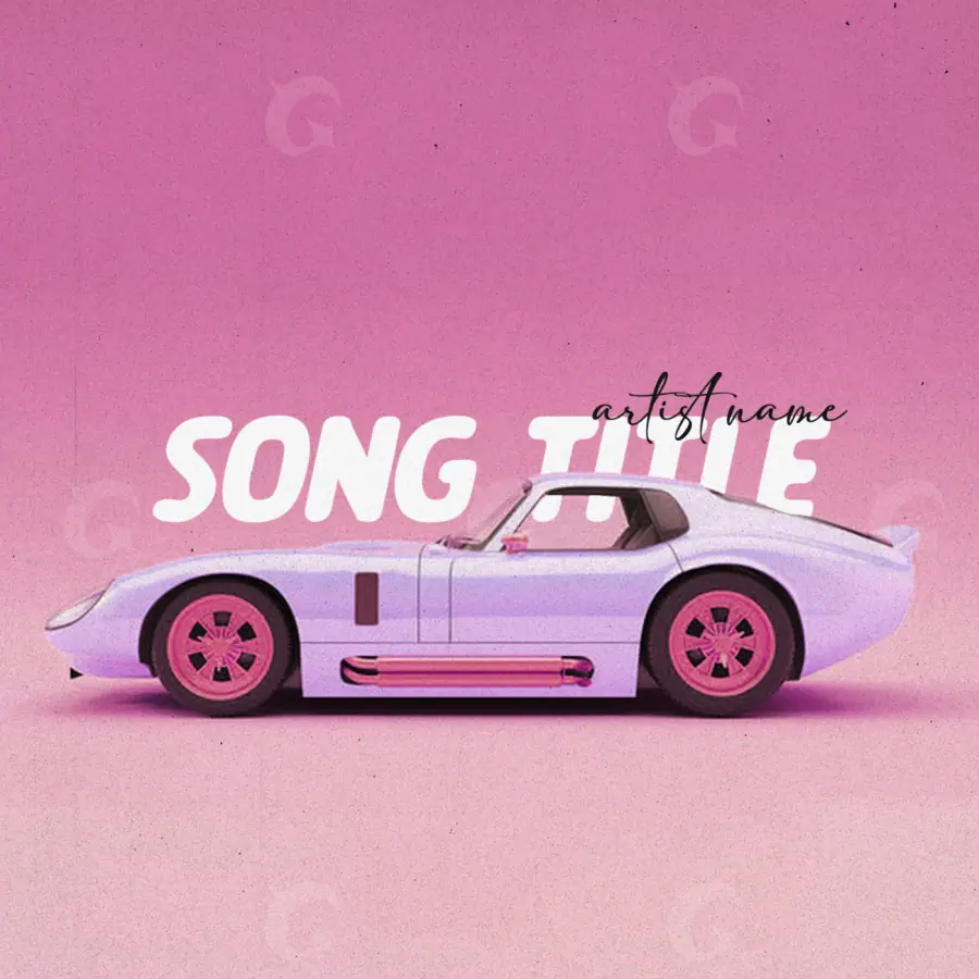 Готовая обложка для трека «Pink Car»: автомобиль; палитра — розовая