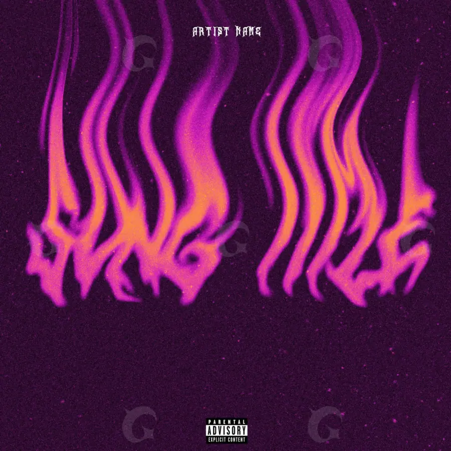 Обложка для альбома «Pink Fire»: огонь и звезда; палитра — розовая