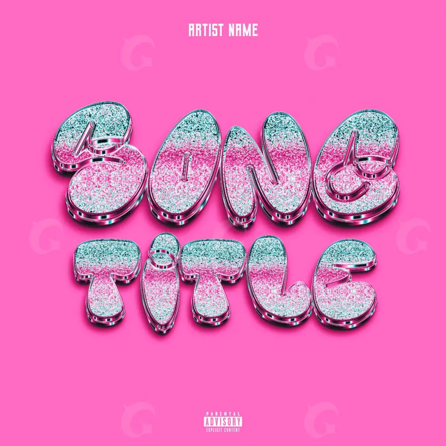 Arte de portada musical «Pink Lettering»: tipografía; color rosa