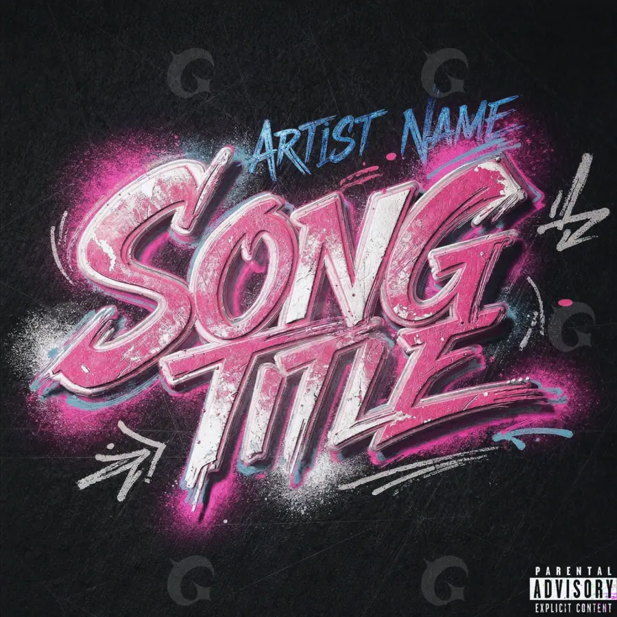 Premade cover art “Pink Lettering”: lettering, pink tones