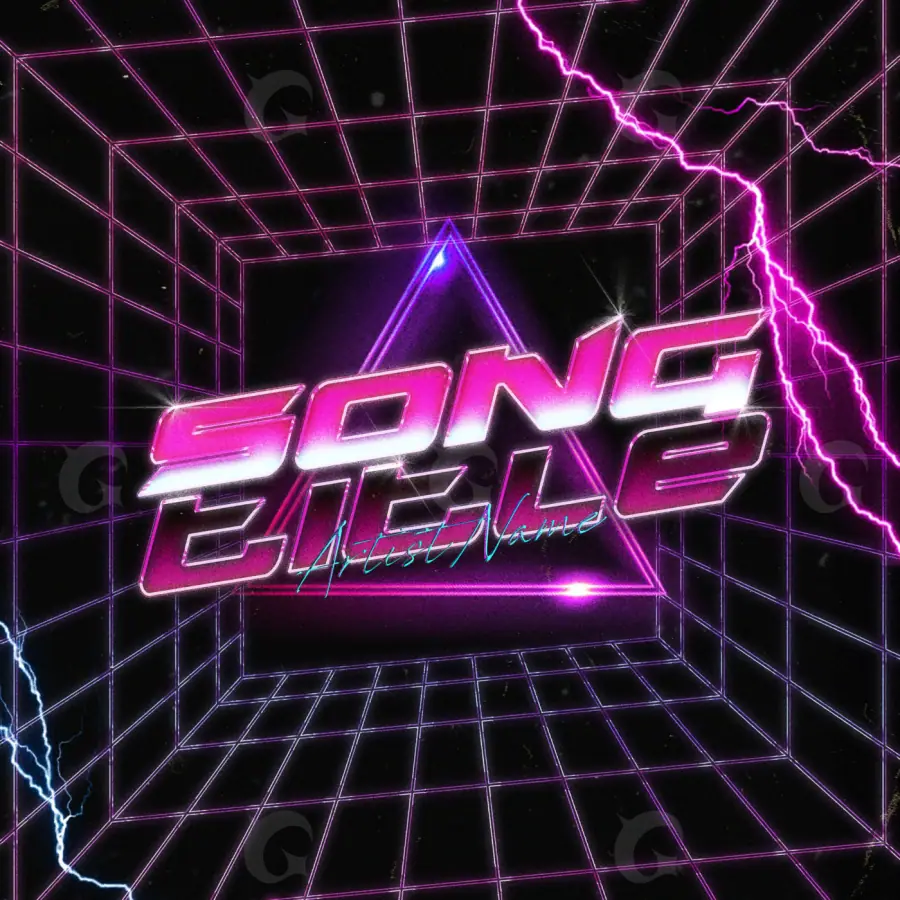 Music cover artwork “Pink Neon”: neon and triangle, pink tones