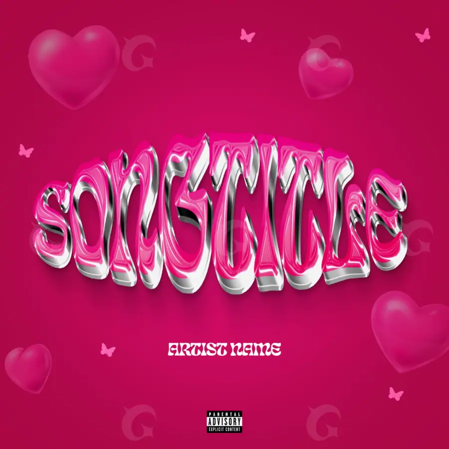 Album cover art “Pink Neon”: neon and heart, pink tones