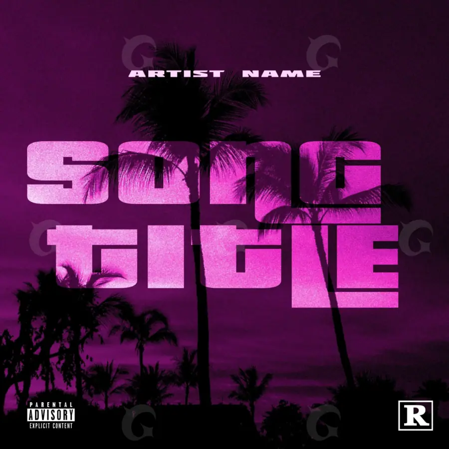 Album cover art “Pink Palm”: palm and tree, pink tones