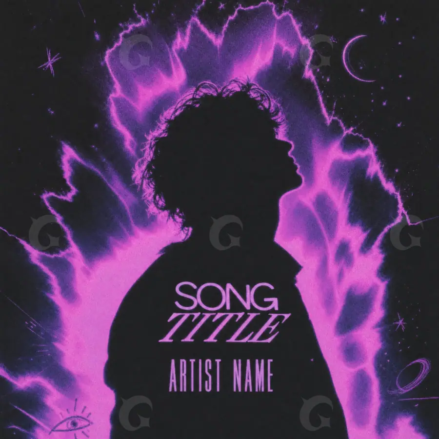 Music cover artwork “Pink Silhouette”: silhouette and star, pink tones