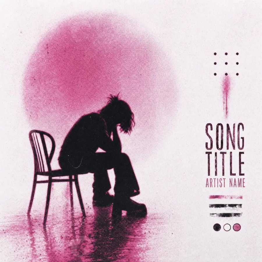Premade cover art “Pink Silhouette”: silhouette and circle, pink tones