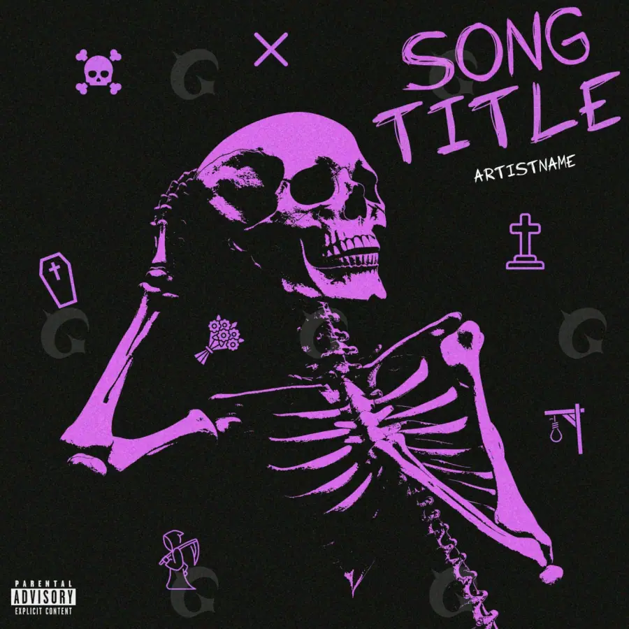 Portada prediseñada «Pink Skeleton»: esqueleto y calavera; color rosa