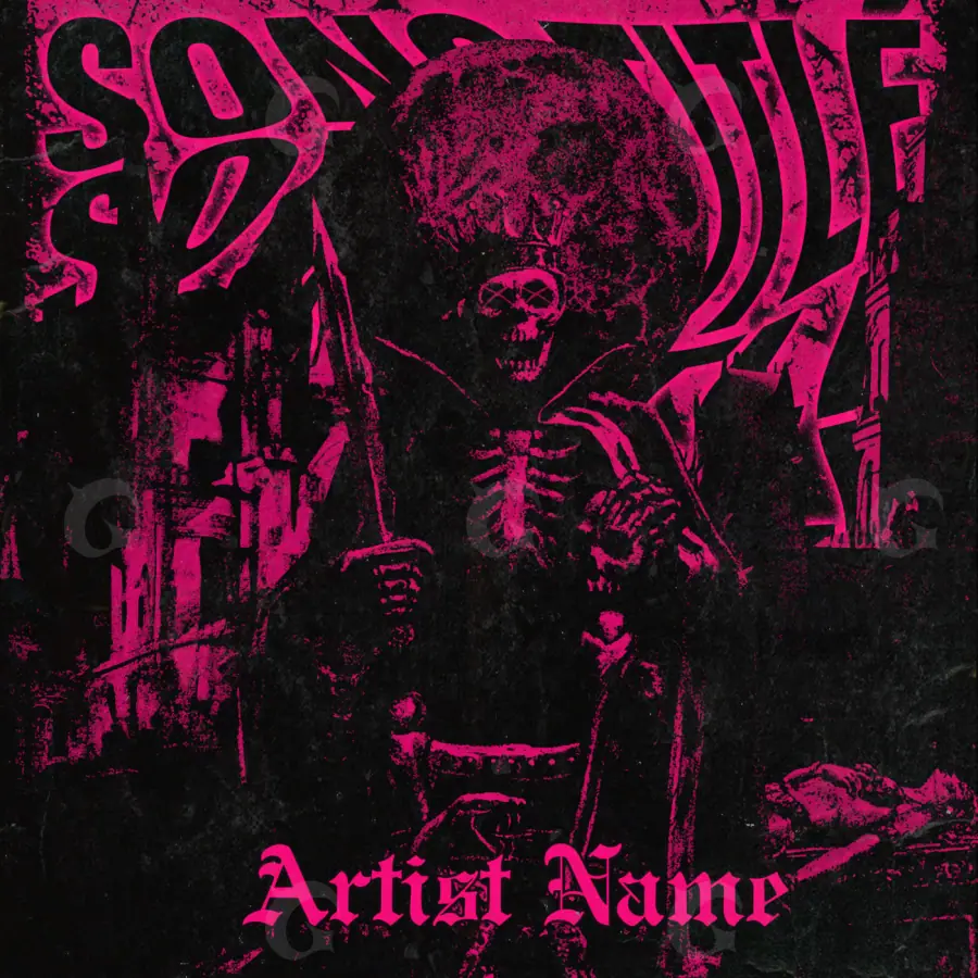 Обложка для песни «Pink Skeleton»: скелет; палитра — розовая