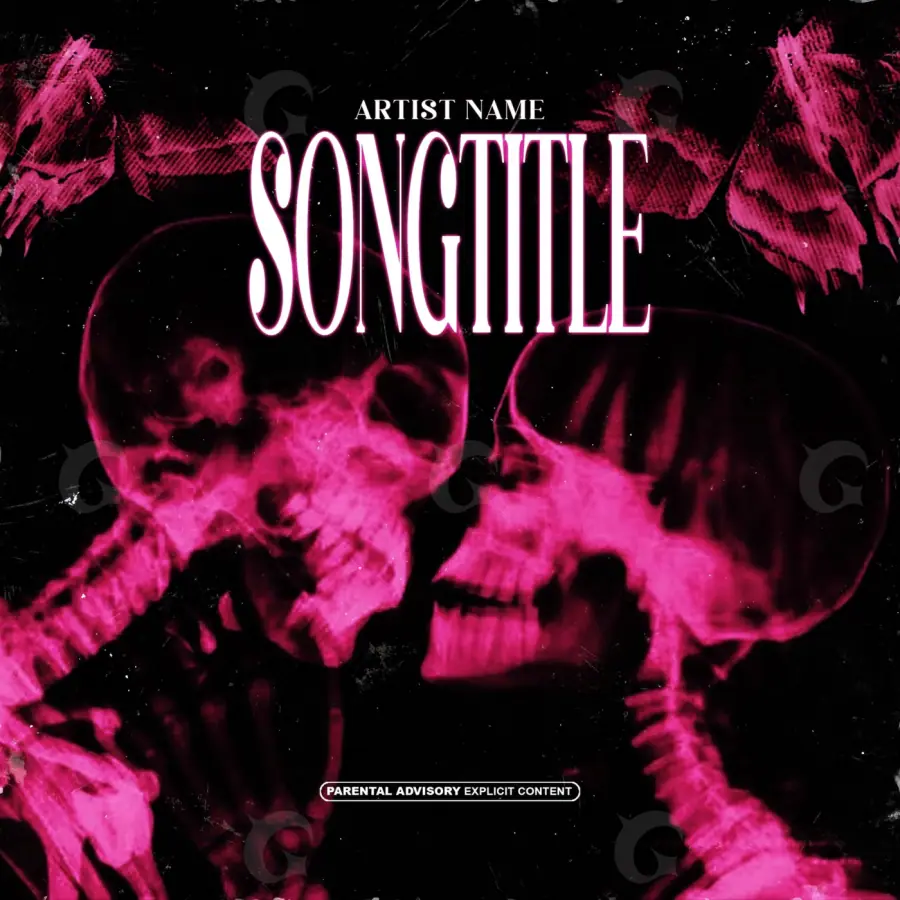 Album cover art “Pink Skull”: skull, pink tones