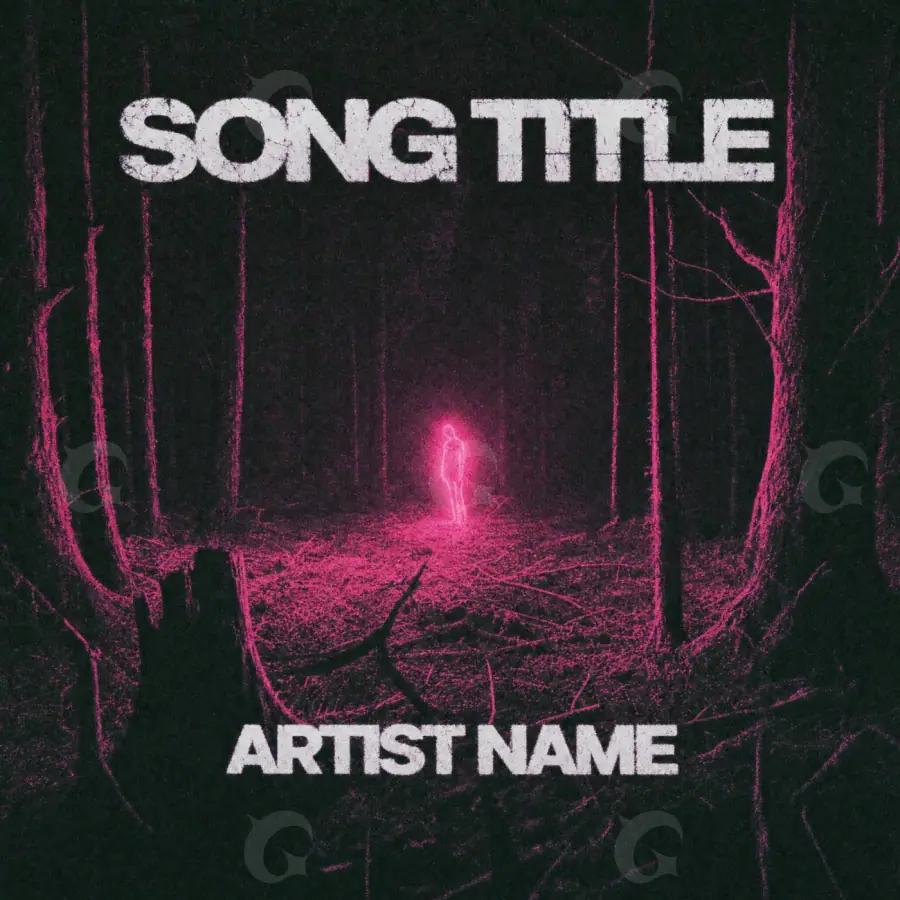 Music cover artwork “Pink Tree”: tree and hand, pink tones