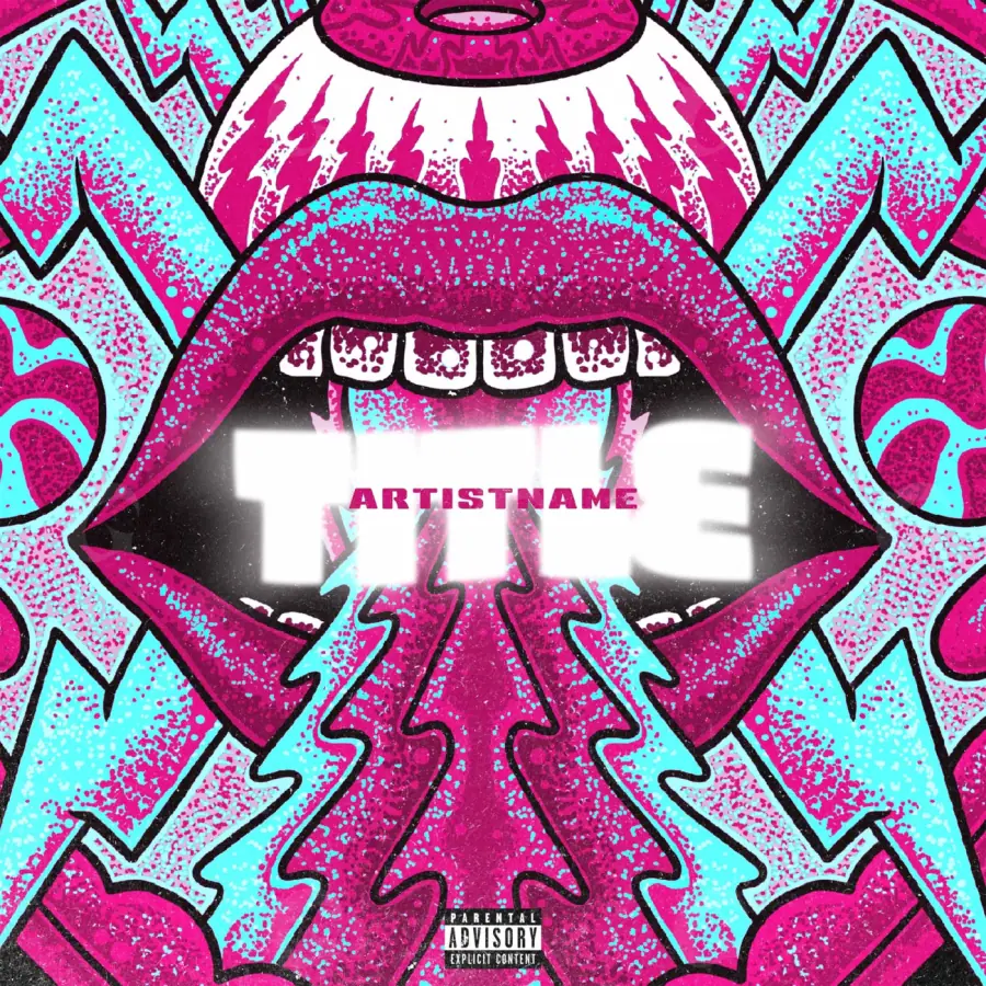 Arte de portada musical «Pink Woman»: mujer y labios; color rosa