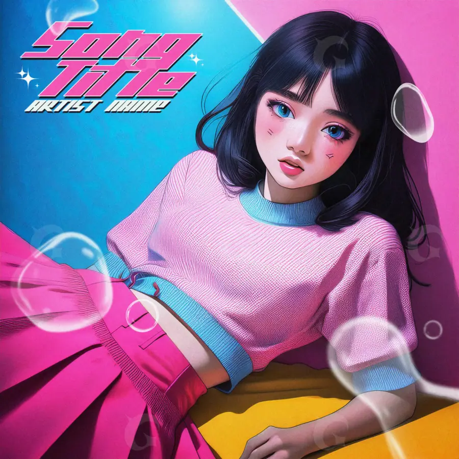 Обложка для альбома «Pink Woman»: девушка и глаза; палитра — розовая