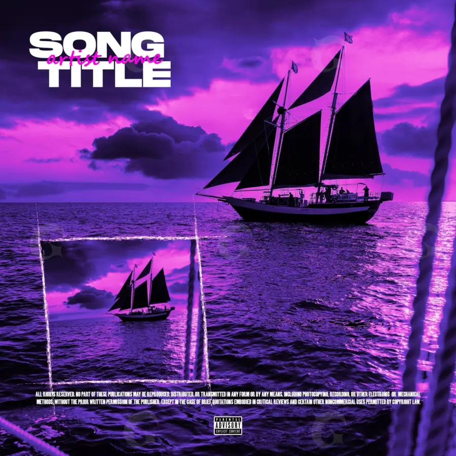 Album cover art “Purple Cloud”: cloud and water, purple tones