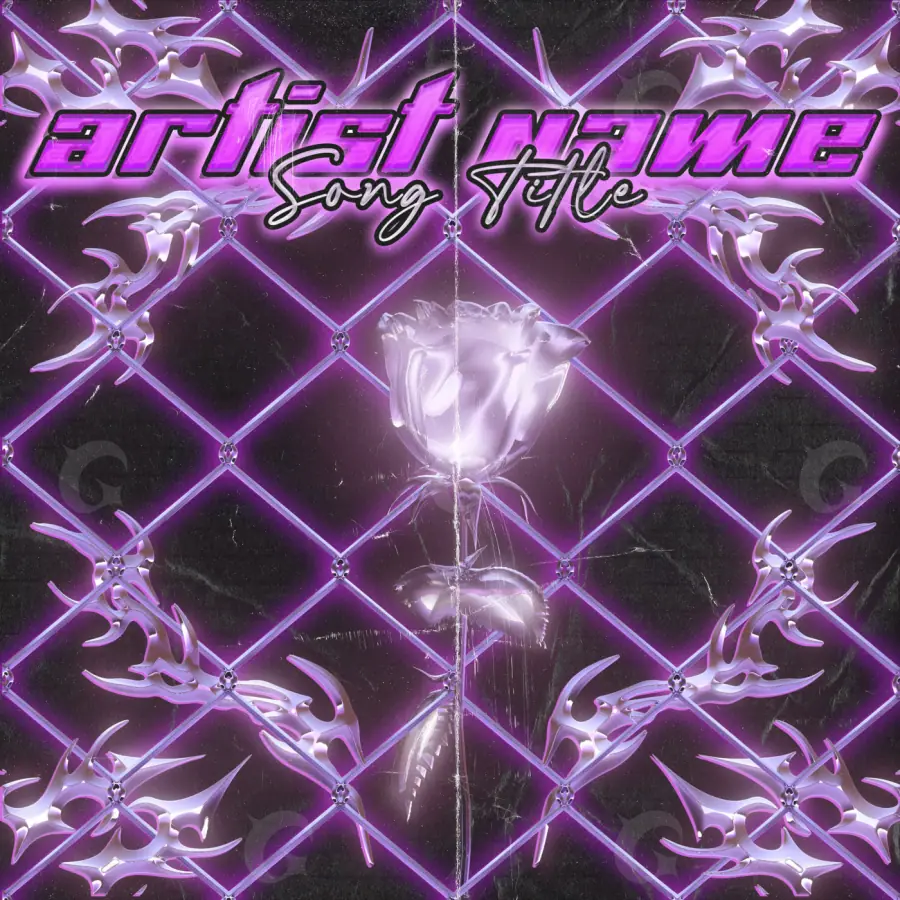 Готовая обложка для трека «Purple Diamond»: алмаз; палитра — фиолетовая