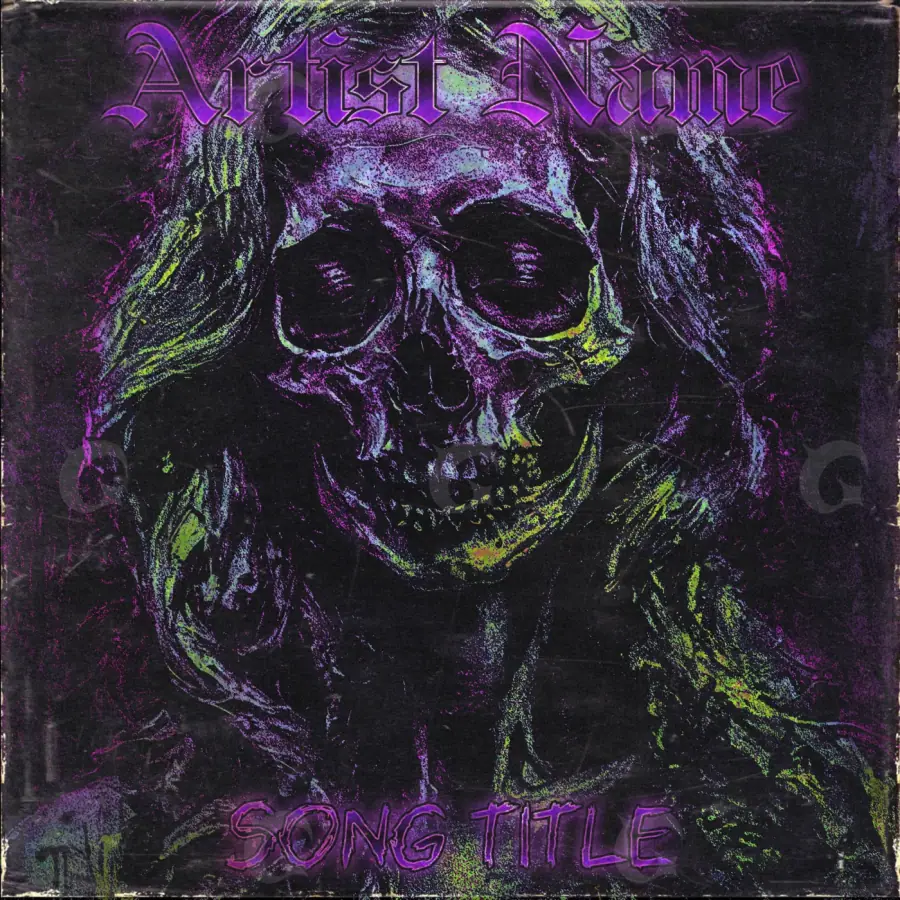 Обложка для альбома «Purple Face»: лицо и глаза; палитра — фиолетовая