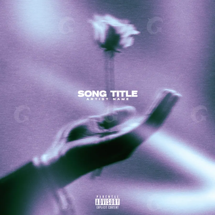 Music cover artwork “Purple Hand”: hand and metal, purple tones