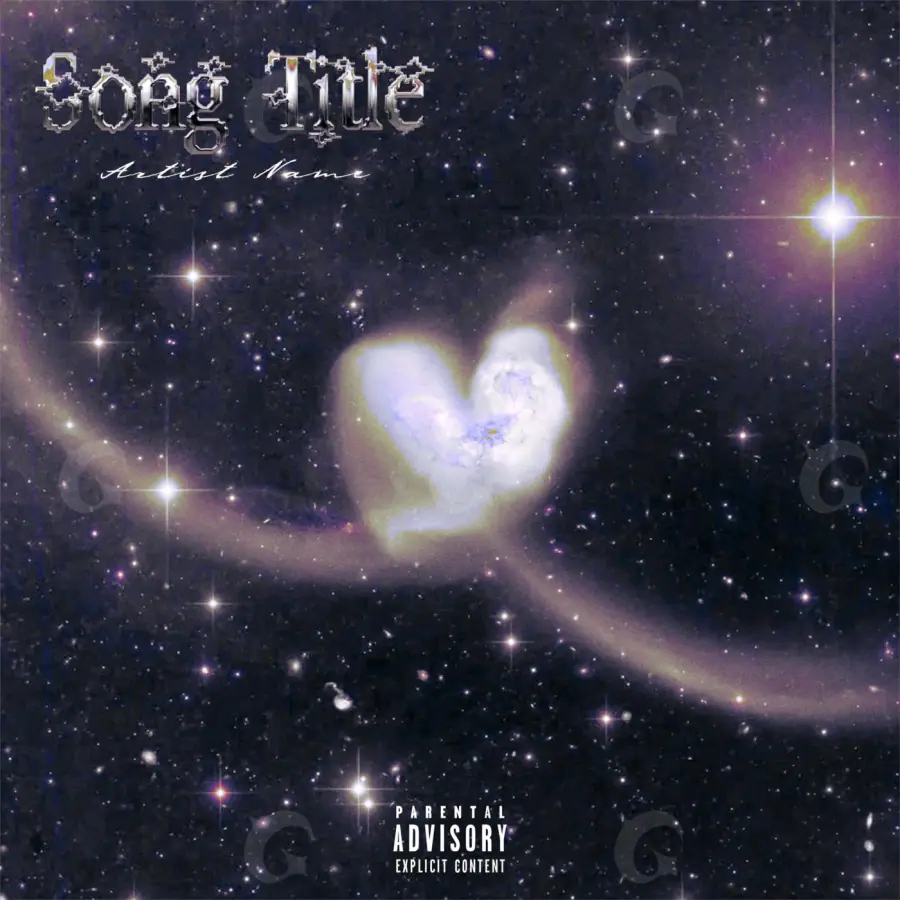 Album cover art “Purple Heart”: heart and star, purple tones