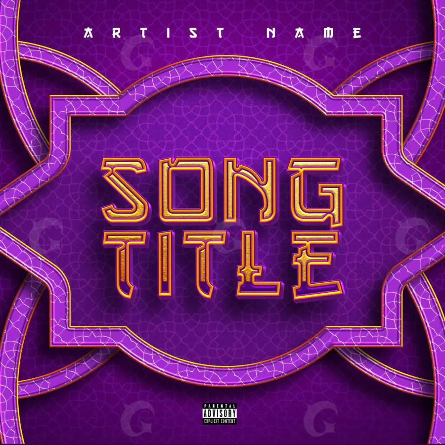 Music cover artwork “Purple Lettering”: lettering, purple tones