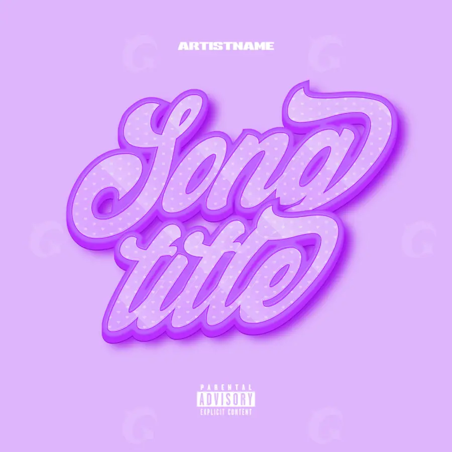 Premade cover art “Purple Lettering”: lettering, purple tones